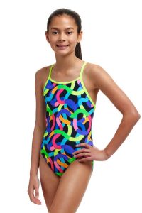 Funkita Girls Got Worms Diamond Back One Piece Swimsuit - Multi