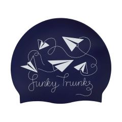 Funky Trunks Paper Plain Swim Cap - Blue/White