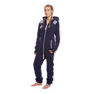 Swimzi Girls Navy Pink Born 2 Swim Onesie - Blue